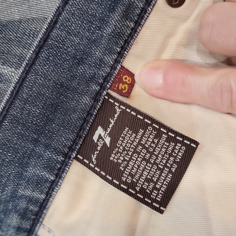 7 For All Mankind Relaxed Fit Button Fly Stretch 7FAM Mens Jeans Size 38 x 30 - Picture 5 of 9